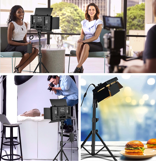 LED RGB Video Light Photo Studio Lamp Photography Panel Lighting w/1.6M Stand