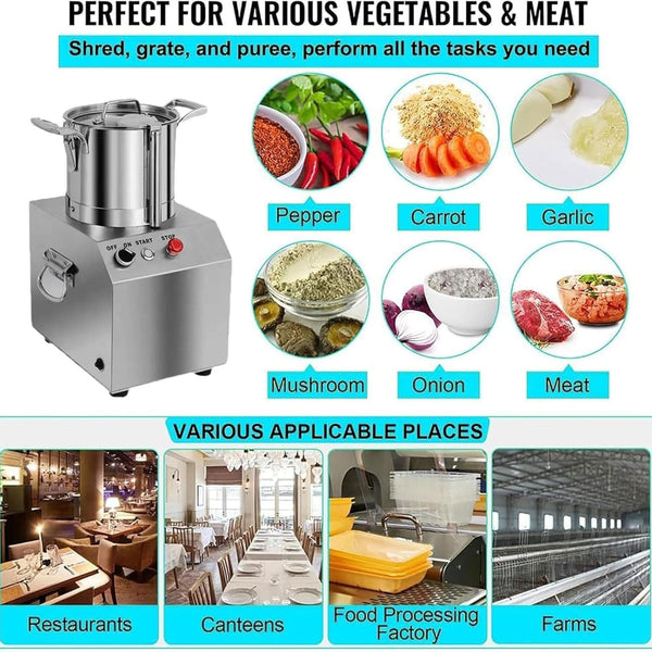 Commercial Food Processor Fritter Machine 1500W 10L Stainless Steel Meat Mincer