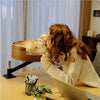 Adjustable Cat Desk Bed Wooden Suspension Desktop Cat Bed For Home Study Rooms