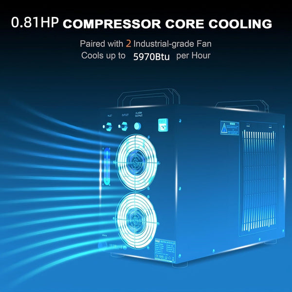 6L Industrial Water Chiller 0.81HP Water Cooling System for CO2 Laser Engraving