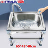 Commercial Floor Mop Sink with Drain Button Utility Sink Water Faucet Kits AU