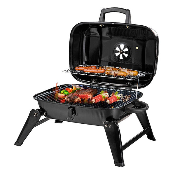 Portable Fire Pit BBQ Grill Outdoor Camping Charcoal BBQ Barrel Grill AU
