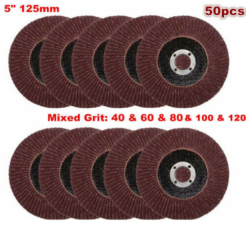 40/60/80/100/120 Grit Grinding Sanding 50 Pack Flap Discs for Angle Grinder AU