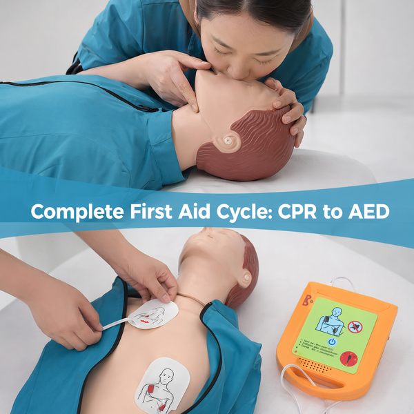 CPR Manikin Training Kit Teaching Model Adult First Aid Learning with Mini AED