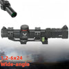 Rifle Scope 1.2-6x24 MOA Reticle Clear Green-Coated Lens Flip-Back Lens Covers