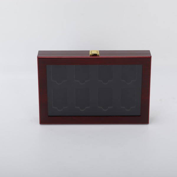 8 Slots Lighter Storage Box Wood Lighter Display Dustproof Case Fashion Gift