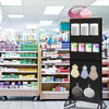 174cm Tall Metal Pegboard Display Rack Retail Display Rack w/ Wheels 30 Hooks AU