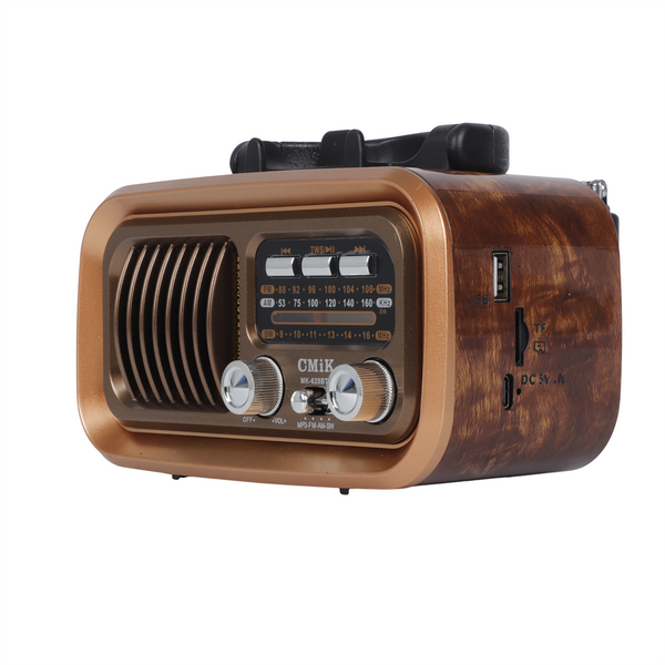 Retro Vintage Radio with Bluetooth Speaker Portable AM FM SW Radio Solar Powered