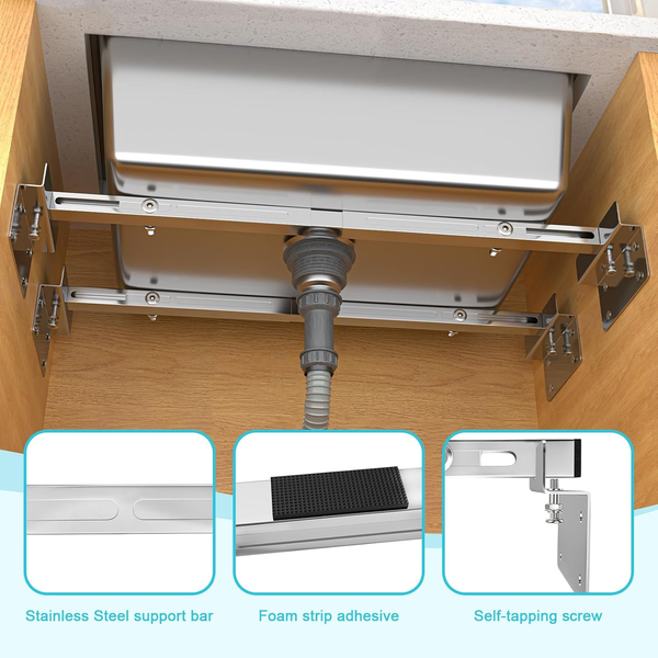 Undermount Sink Brackets Stainless Steel  for Kitchen Sink Support 71-100cm AU