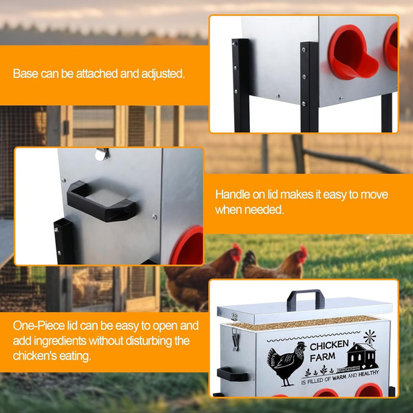 Automatic Poultry Feeder Box 30 lbs Turkeys Chicken Feeder Box Weatherproof