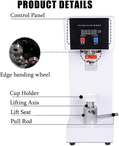 180W Electric Cans Sealer Beverage Seal Machine Milk Tea Drink Bottle Sealer AU