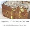 3Tier Wooden Jewelry Box Storage Cabinet Organizer For Necklaces Earrings w/Lock