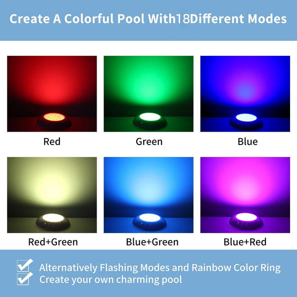55W LED Swimming Pool Light Resin Filled Underwater RGB with 60W Transformer