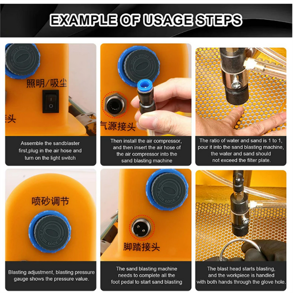 Sandblasting Cabinet Benchtop Sand Blasting Cabinet Sand Blaster Abrasive Gun