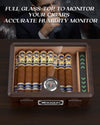 Cigar Humidor Glass Top Cigar Case with Cutter,Punch Tool,Humidifier &Hygrometer