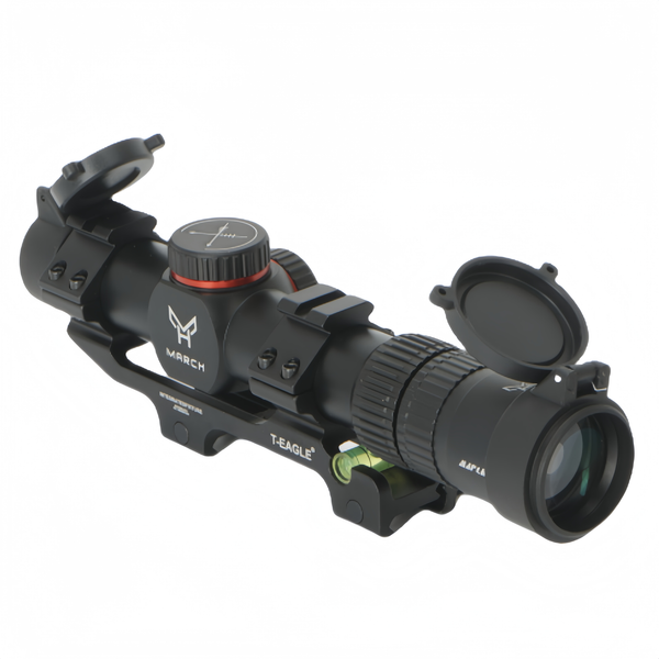 Rifle Scope 1.2-6x24 MOA Reticle Clear Green-Coated Lens Flip-Back Lens Covers
