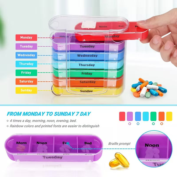 Weekly Daily Pill Box Organiser Tablet Medicine Holder Storage Dispenser 7 Days
