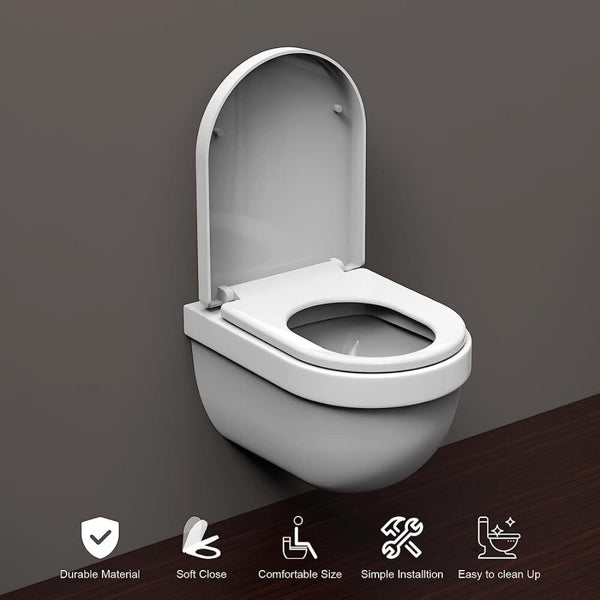 Heavy Duty Square Toilet Seat Soft Close Quick Release Easy Cleaning Bathroom AU