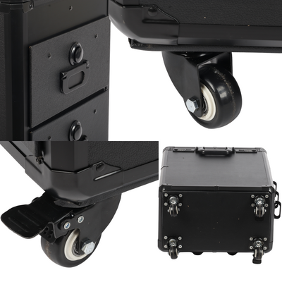 Tattoo Travel Case 5 In 1 Rolling Makeup Workstation with Armrest Stand 3 Drawer