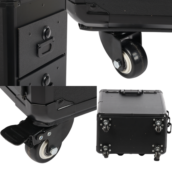 Tattoo Travel Case 5 In 1 Rolling Makeup Workstation with Armrest Stand 3 Drawer