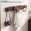 Walnut Wood Coat Rack 12 Hooks Piano Shape Wall Mounted Wall Hanger Clothes Hook