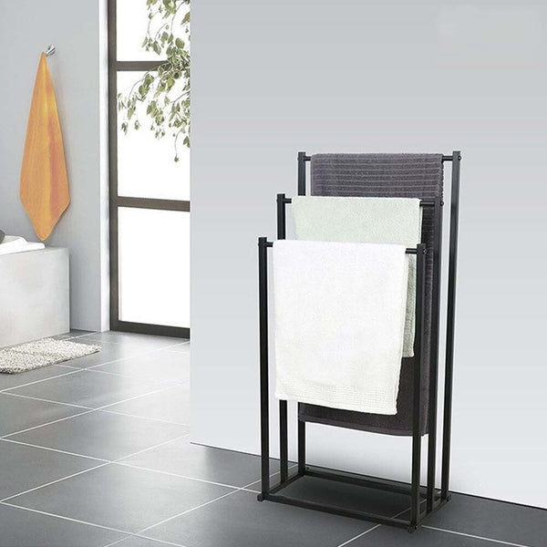 Metal Towel Rack Bathroom Freestanding Drying Shelf Storage Shower Caddy Rack