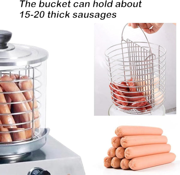 1200W Commercial Hot Dog Warmer Machine Sausage Bun Steamer Stainless Steel AU