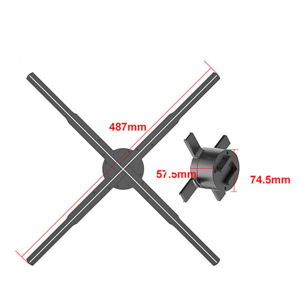 3*50cm 3D Holographic Fan Hologram Projector LED Photo Video Advertising Display