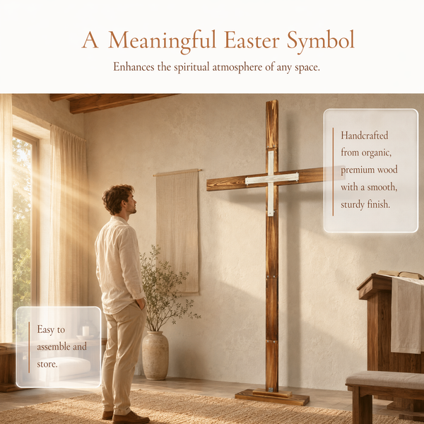 190cm Large Standing Wooden Cross Decorative Cross for Christmas Easter Wedding