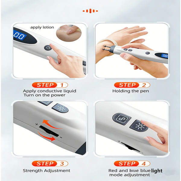 Electronic Acupuncture Pen Meridian Acupressure Point Massage Pulse Therapy