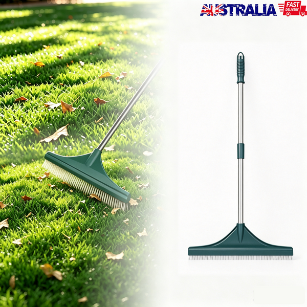 Artificial Turf Rake Adjustable Handle Lawn Broom for Artificial Grass Leaves