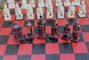Antique Chinese Terra-Cotta Warriors Chess Set Wooden Chess Board Pieces Gifts
