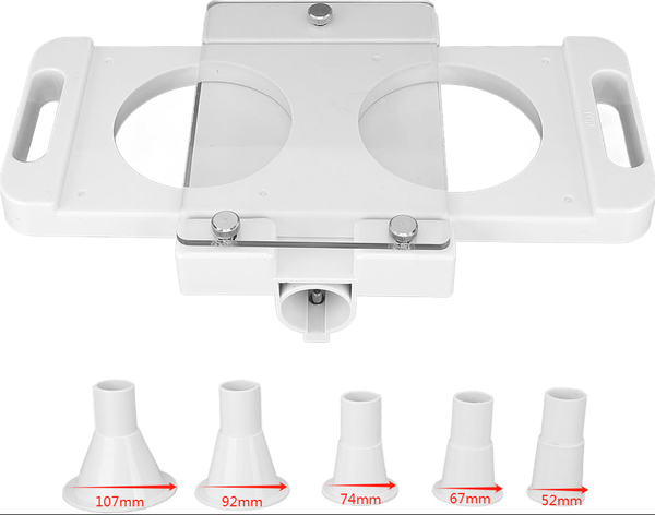 10cm(D) Hamburger Pressing Mould 2-Hole Meat Patty Forming Mold ABS w/5 Tubes