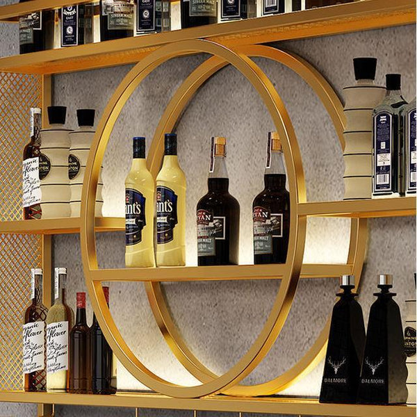 3-Tier Metal Wine Rack with LED Light Wine Bottle Shelf For Home Bar Display AU
