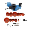 19pcs Bi-Metal Hole Saw Kit + Pipe & Tube Notcher with 0 to 60° Adjustable Angle