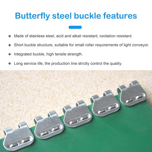 Belt Lacing Clipper Fasteners Staple Fastener Belt W/ Hinge Pins (Box of 4Sets)