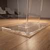 Transparent Acrylic Podium Stand Free Standing Church Pulpit for Speech Wedding