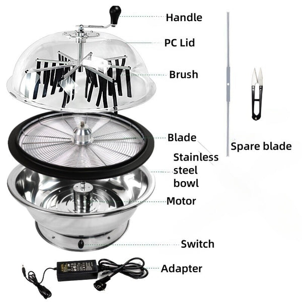 Automatic Bud Leaf Bowl Trimmer 16/24' Electric Twisted Spin Cut Stainless Steel