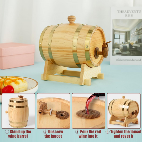 Wooden Barrel 5L 20L Wine Barrel Rum Keg Whiskey Tequila Bourbon Liquor Beer