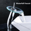 Basin Faucet Modern Round Waterfall Faucet Hot Cold Tall Bathroom Faucet WELS