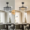 42" Crystal Ceiling Fan Lights with Remote 6 Wind Speed Crystal Chandelier Fan