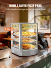 3-Tier Commercial Food Warmer Display 30-80℃ Hot Dog Pizza Showcase Cabinet 800W