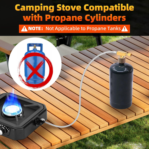 2-Burner Camping Stove Foldable Gas Camp Stove For Outdoor Cooking w/Carry Bag