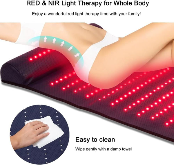 Red Light Therapy Mat Infrared Heat  Pad w/3D Neck Support Gifts 660nm+850nm