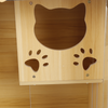 Luxury Cat Villa Wood Cat House Indoor Cat Cage Pet Exhibit Cabinet Clear Glass