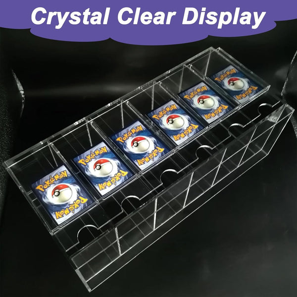 6 Slot Acrylic Pokemon TCG Premium Booster Pack Dispenser Stackable Design Clear