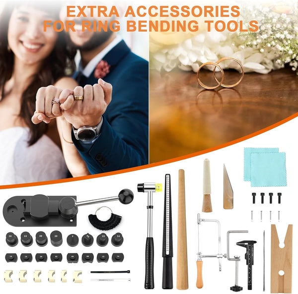 16pcs Ring Bending Tools Heavy Duty Ring Bender with Jewelry Spoon Making Tool