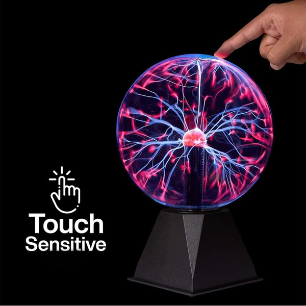8" Plasma Ball Sensitive Red Light Globe Lamp Voice Control Night Light Gifts AU