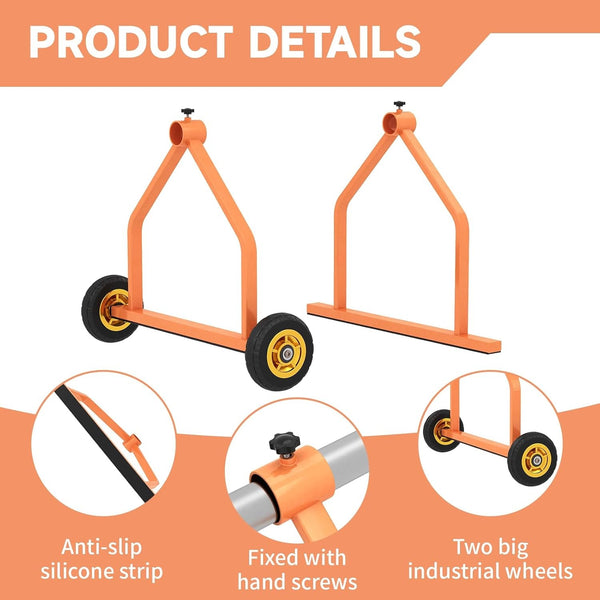Metal Wire Spool Rack Cable Rack with Wheels, Wire Spool Holder for Wire Spools