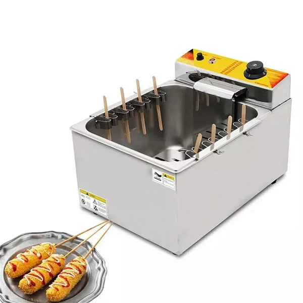 Commercial Electric Deep Fryer 12L Cheese Hot Dog Fryer Corn Dogs&Chip Cooker